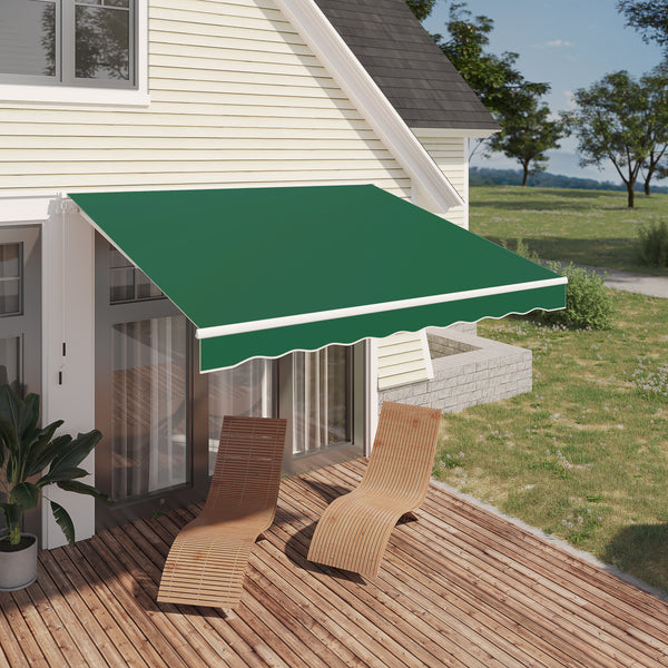 10'×8' Manual Retractable Awning，Green