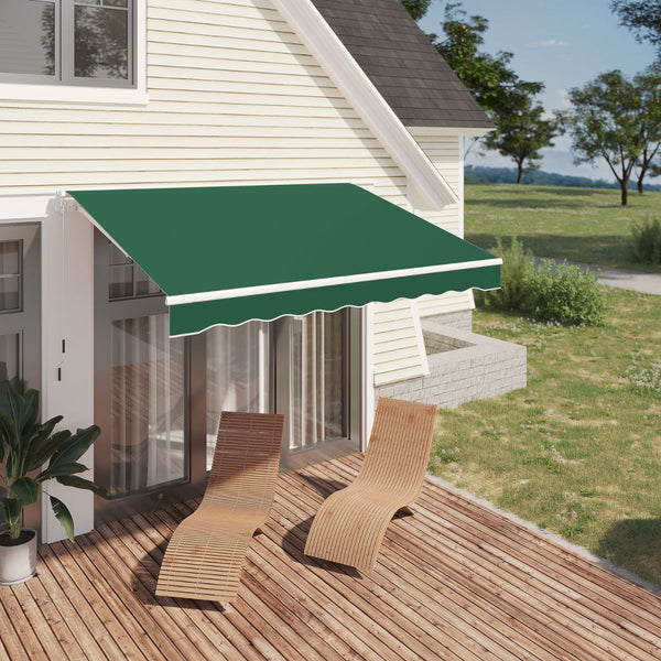 8.2'×6.5' Manual Retractable Awning,green