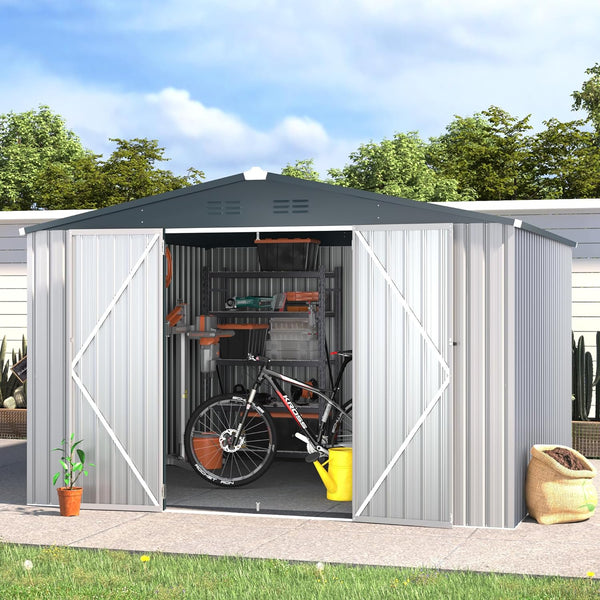 10' x 10' Outdoor Storage Shed WHITE
