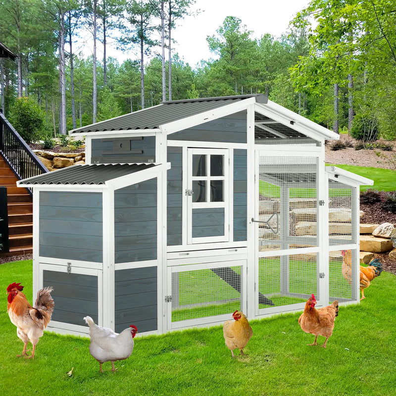 81” Large Wooden Chicken Coop Outdoor Hen House