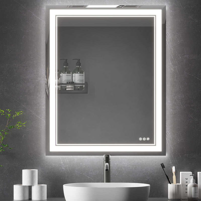 Danrelax 40 x 32 inch Led Bathroom Mirror with 3 Colors Light Homes