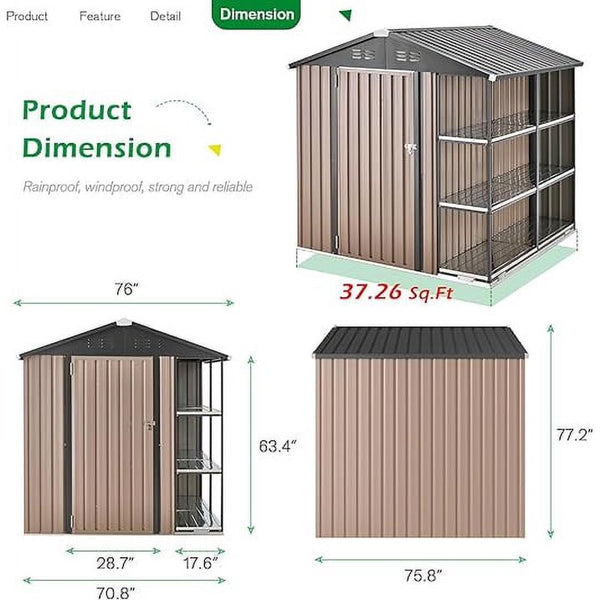 6' x 6' Outdoor Storage Shed