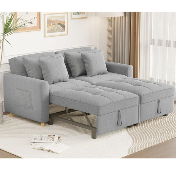 AECOJOY 71" Sleeper Sofa Bed & 3-in-1 Futon Pull Out Couch for Living Room & Bedroom, Convertible Loveseat in Gray