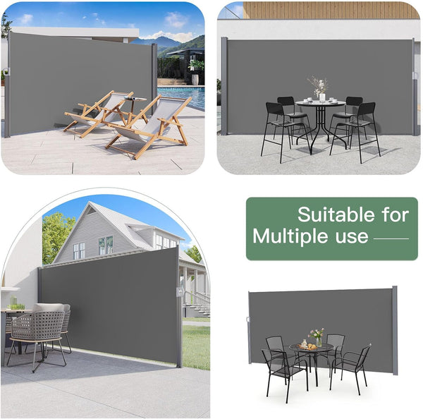 YODOLLA 118"x 63" Dark Gray Polyester Outdoor Panel Privacy Screen