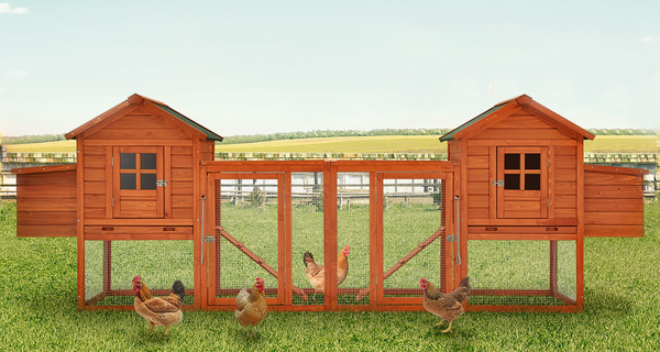 YODOLLA 123” Large Wooden Chicken Coop For 6 8 chickens Chicken Coop Clearance with Nesting Boxes