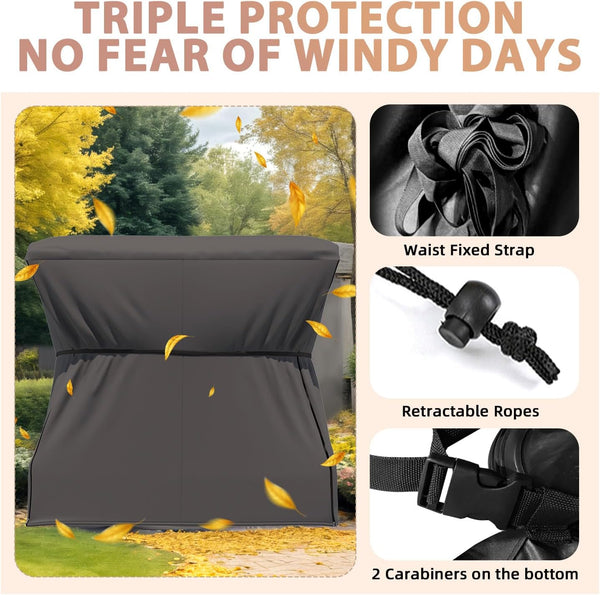 AECOJOY Outdoor Patio Porch Swing Covers Outdoor Furniture Covers Waterproof Swing Cover 3 Seater Patio Swing Cover, Black