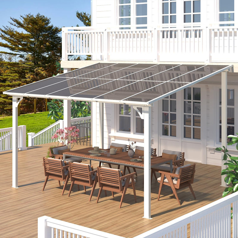 YODOLLA 10' x 12' Hardtop Gazebo Outdoor Aluminum Pergola for Garden, Patio, Backyard-White