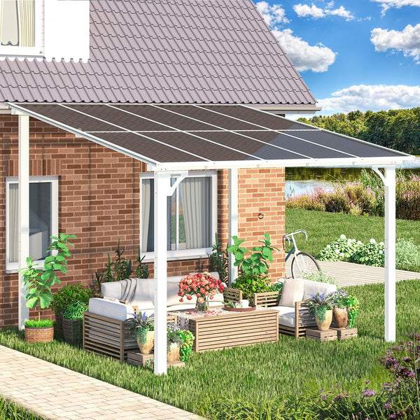 YODOLLA 10' x 10' Hardtop Gazebo Outdoor Aluminum Pergola For Garden, Patio, Backyard-White