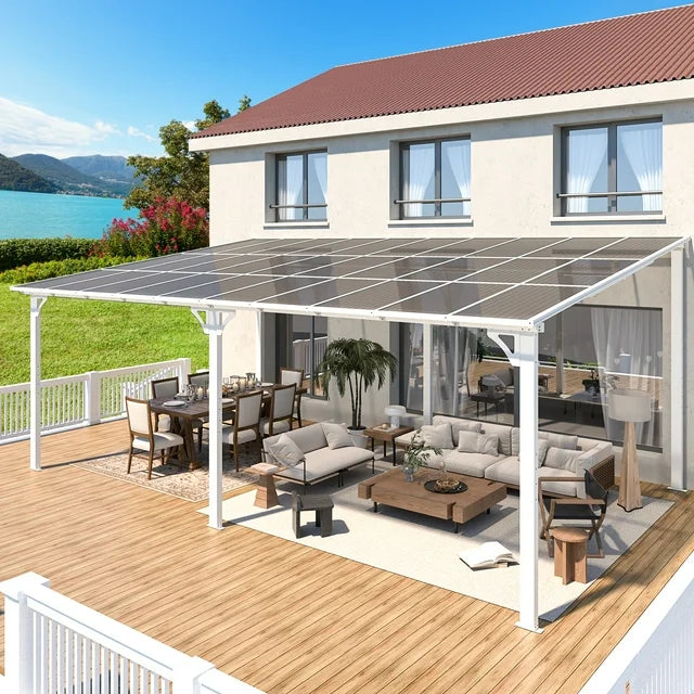 AECOJOY 12' x 20' Hardtop Gazebo Outdoor Aluminum Pergola-White