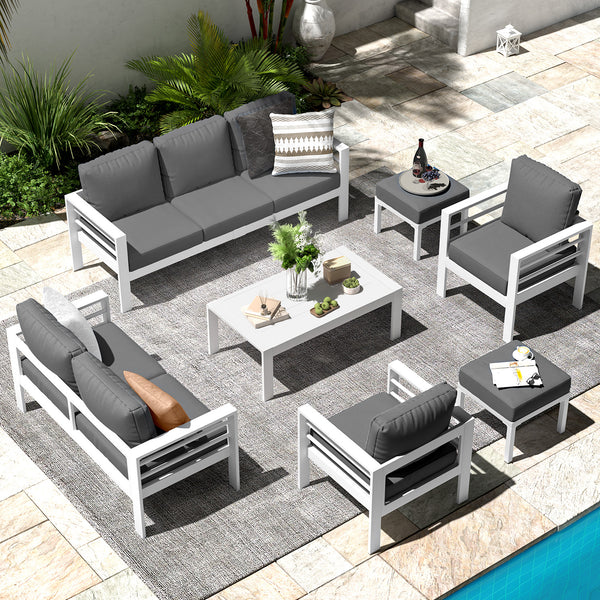 YODOLLA Patio Furniture Sets on Sale for Porch Dark Grey Cushions