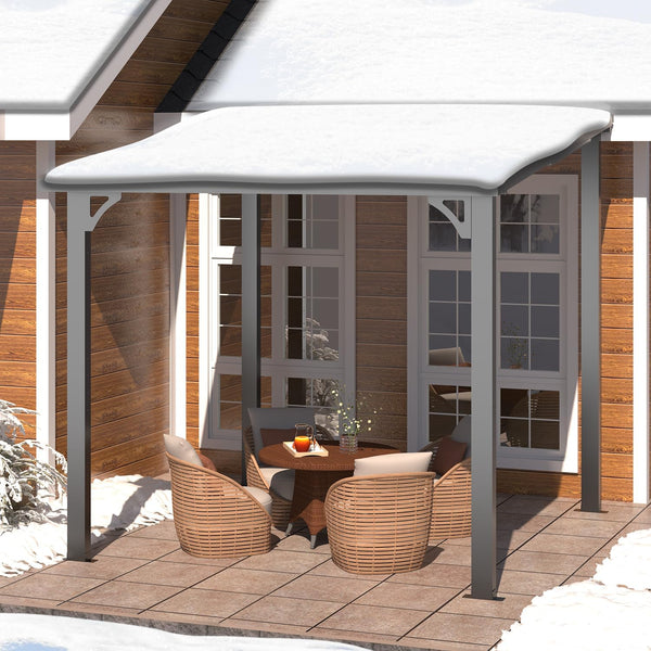 YODOLLA 8' x 8' Hardtop Gazebo, Heavy Duty Outdoor Gazebo with Galvanized Steel Sloping Roof, All Weatherproof Metal Gazebo Featuring Vertical Stripes for Patio, Backyard, and Lawns