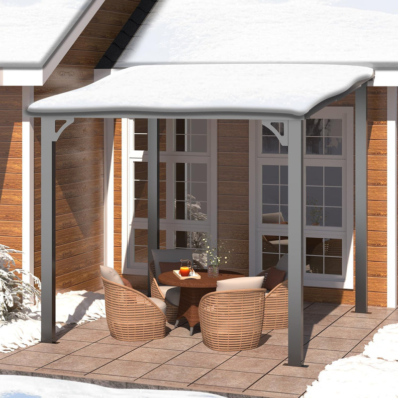 YODOLLA 8' x 8' Hardtop Gazebo, Heavy Duty Outdoor Gazebo with Galvanized Steel Sloping Roof, All Weatherproof Metal Gazebo Featuring Vertical Stripes for Patio, Backyard, and Lawns