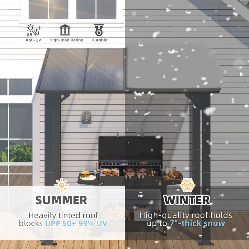 YODOLLA 5' x 8' Hardtop Gazebo Outdoor Aluminum Pergola For Garden, Patio, Backyard-Dark Grey