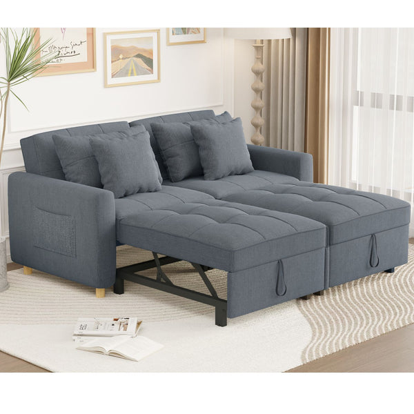 AECOJOY 71" Sleeper Sofa Bed & 3-in-1 Futon Pull Out Couch for Living Room & Bedroom, Convertible Loveseat in Dark Gray