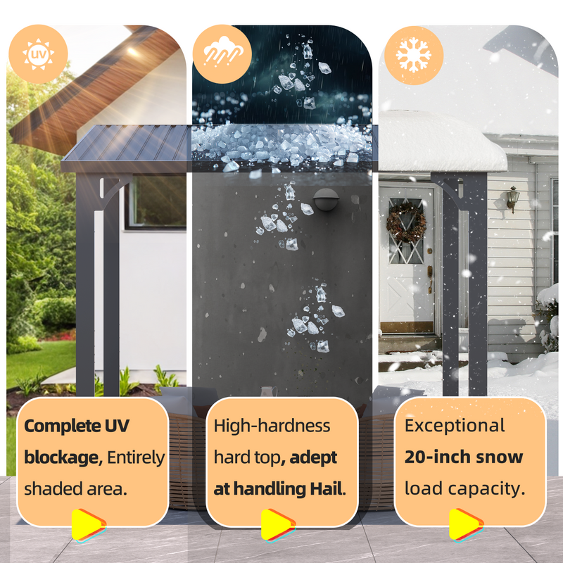 AECOJOY 8' x 8' Hardtop Gazebo, Heavy Duty Outdoor Gazebo with Galvanized Steel Sloping Roof, All Weatherproof Metal Gazebo Featuring Vertical Stripes for Patio, Backyard, and Lawns