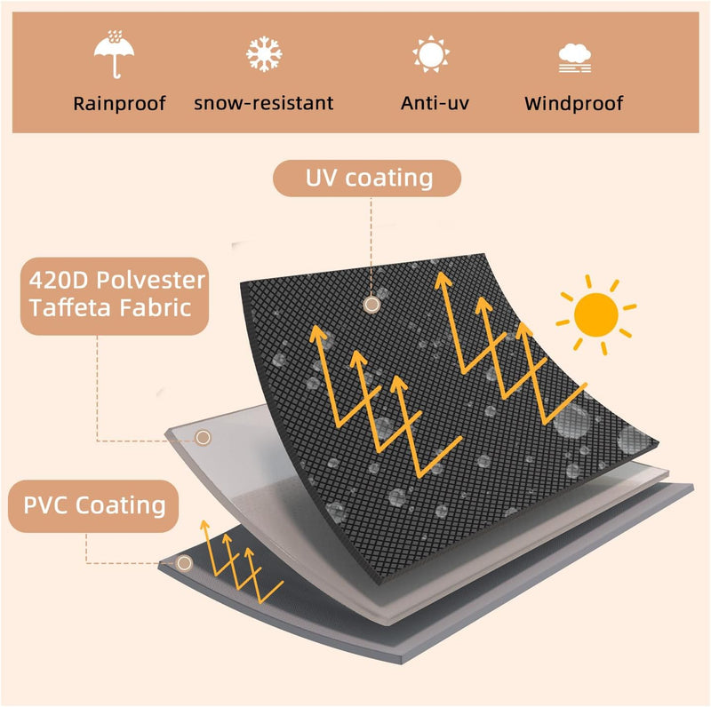 AECOJOY Outdoor Patio Porch Swing Covers Outdoor Furniture Covers Waterproof Swing Cover 3 Seater Patio Swing Cover, Black