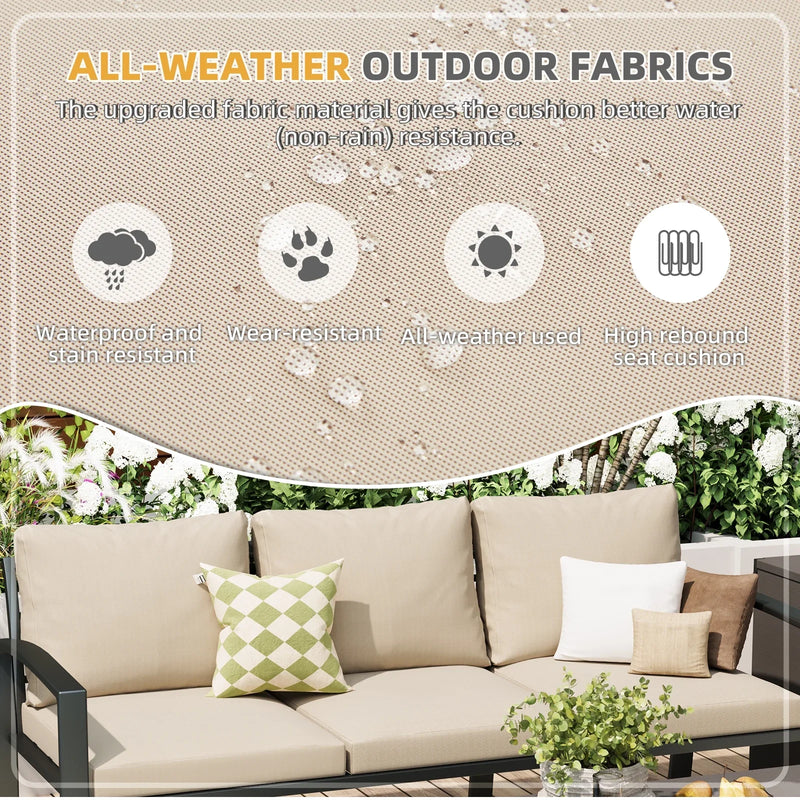 AECOJOY Metal Patio Furniture Set with Cover Outdoor Furniture sets With Storage Boxes on Sale with Grey Cushion for Balcony Porch, Lawn and More