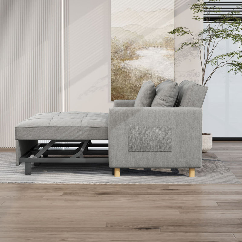 AECOJOY 71" Sleeper Sofa Bed & 3-in-1 Futon Pull Out Couch for Living Room & Bedroom, Convertible Loveseat in Gray