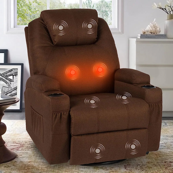 YODOLLA Massage Recliner Chair Heated Rocker Recliner,Ucoffee
