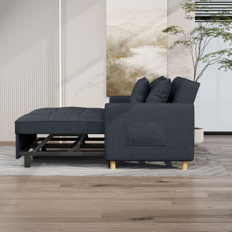 AECOJOY 71" Sleeper Sofa Bed & 3-in-1 Futon Pull Out Couch for Living Room & Bedroom, Convertible Loveseat in Navy Blue