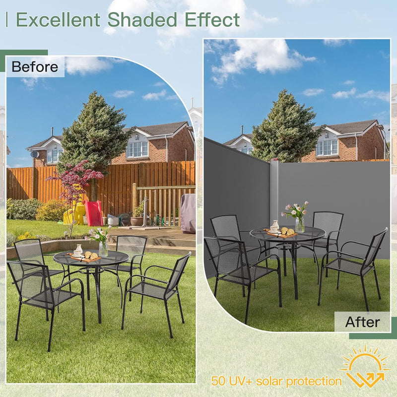 YODOLLA 236" x 63" Gray Polyester Outdoor Panel Privacy Screen