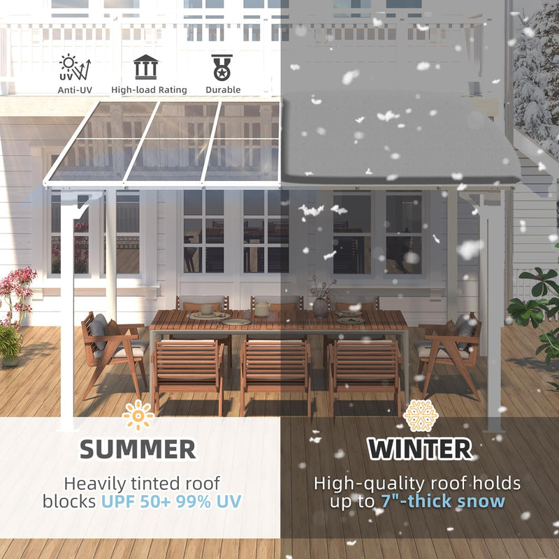 YODOLLA 10' x 12' Hardtop Gazebo Outdoor Aluminum Pergola for Garden, Patio, Backyard-White