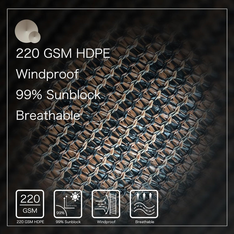 AECOJOY Outdoor Roller Shade, 8"(W) x8(H) Sun Shade Cover Canopy with 99% UV Protection, 220GSM HDPE Exterior Cordless Roll Up Shade Blinds Privacy Screen for Patio, Pergola, Gazebo, Mocha