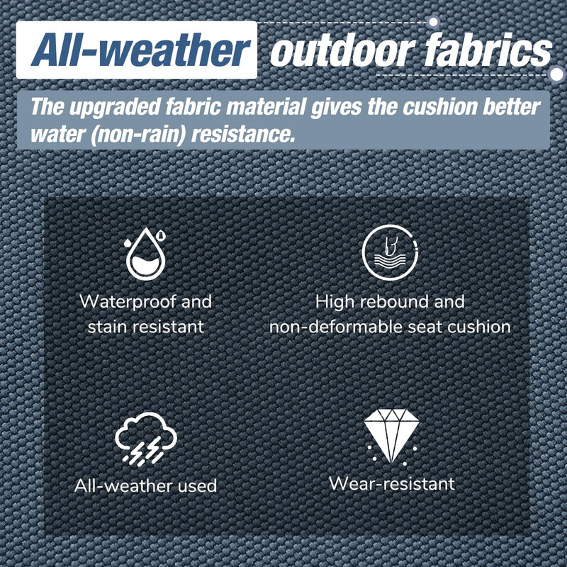 YODOLLA 7 Pieces Aluminum Patio Furniture Set with Waterproof Cover Patio Conversation Set For Outdoor with Navy Cushions