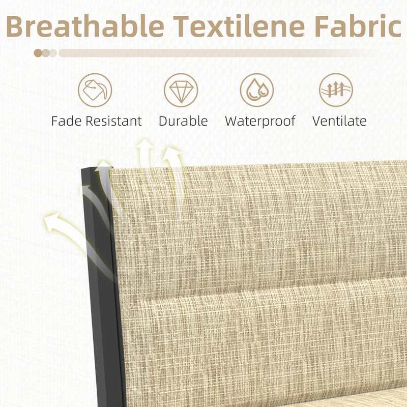 AECOJOY Outdoor Furniture Sets, 7 Pieces Cotton-Filled Textilene Fabric Outdoor Coffee Table and Chairs for Garden, Yellow