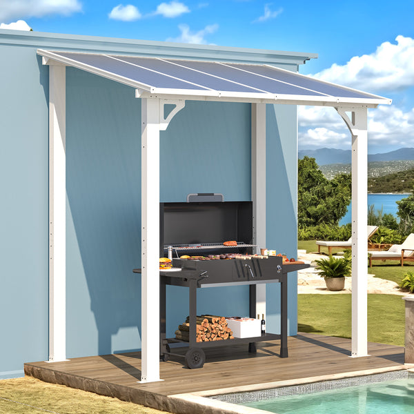 AECOJOY 5' x 8' Hardtop Gazebo Outdoor Aluminum Pergola For Garden, Patio, Backyard-White