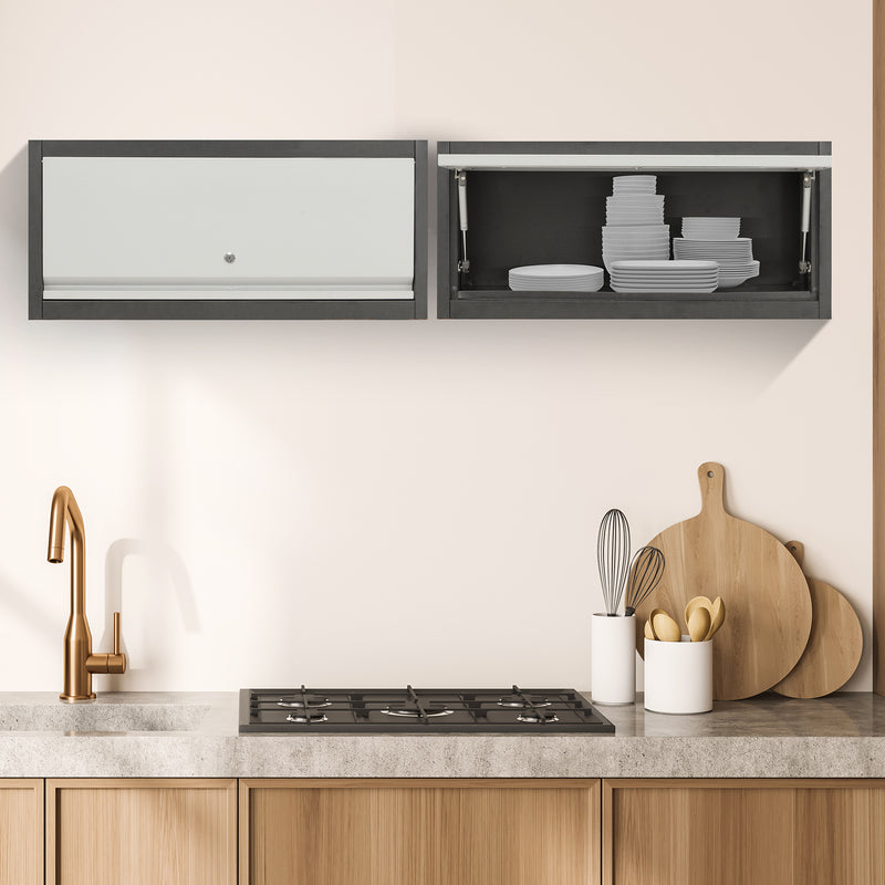 AECOJOY Metal Garage Storage Cabinet Wall-Mounted Locking Cabinet Hanging Garage Cabinets with Up-Flip Door Medicine Cabinet