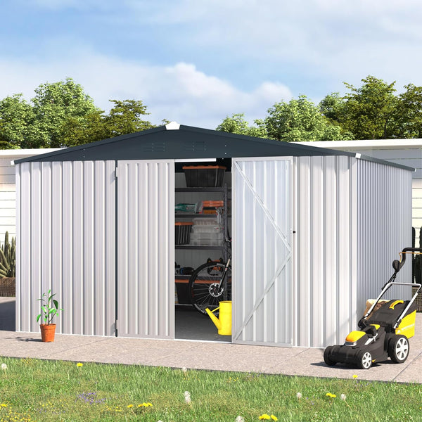 12' x 10' Outdoor Storage Shed WHITE