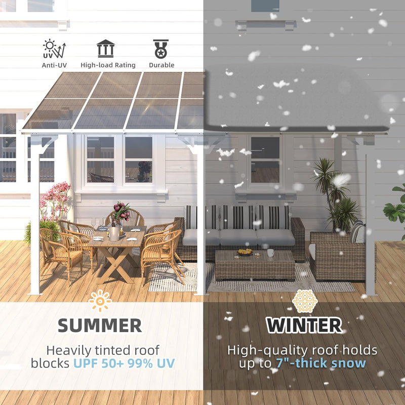 YODOLLA 10' x 14' Hardtop Gazebo Outdoor Aluminum Pergola for Garden, Patio, Backyard-White