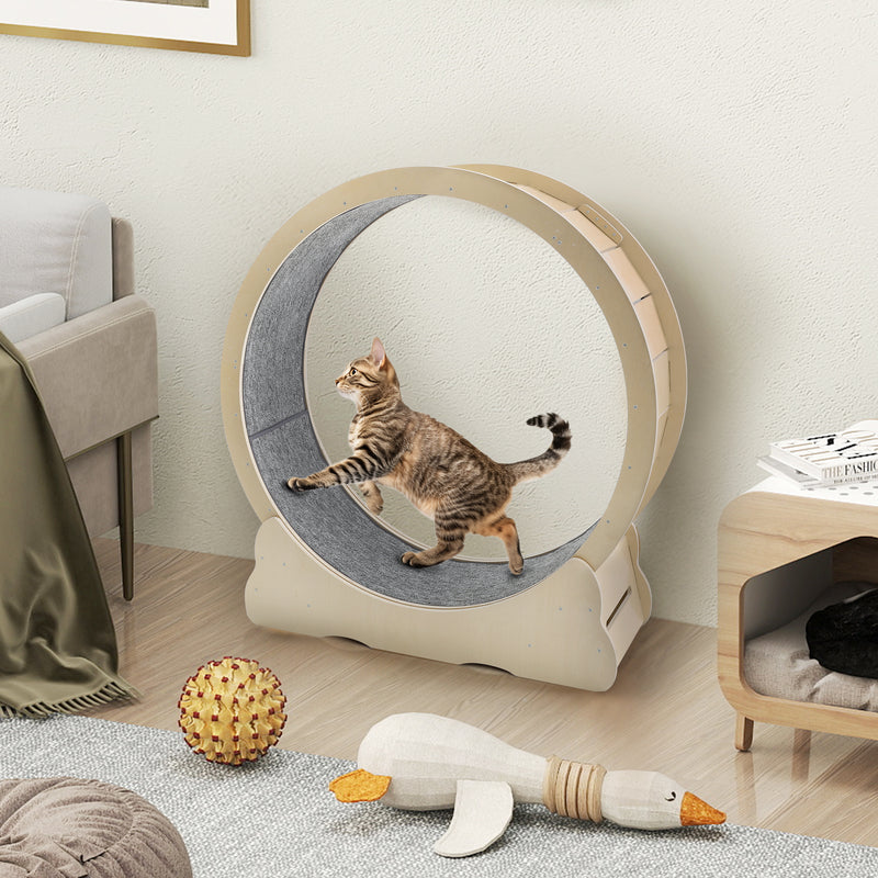 YODOLLA 45” Cat Treadmill Large XL Quiet Cat Exercise Running Wheel for Indoor Cats,Natural
