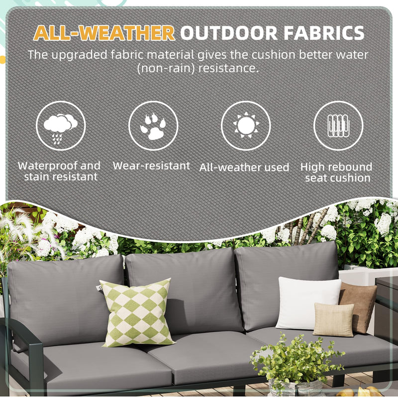 YODOLLA Outdoor Patio Furniture Sets with Two Storage Boxes and Cover Patio Furniture for Garden, Gray