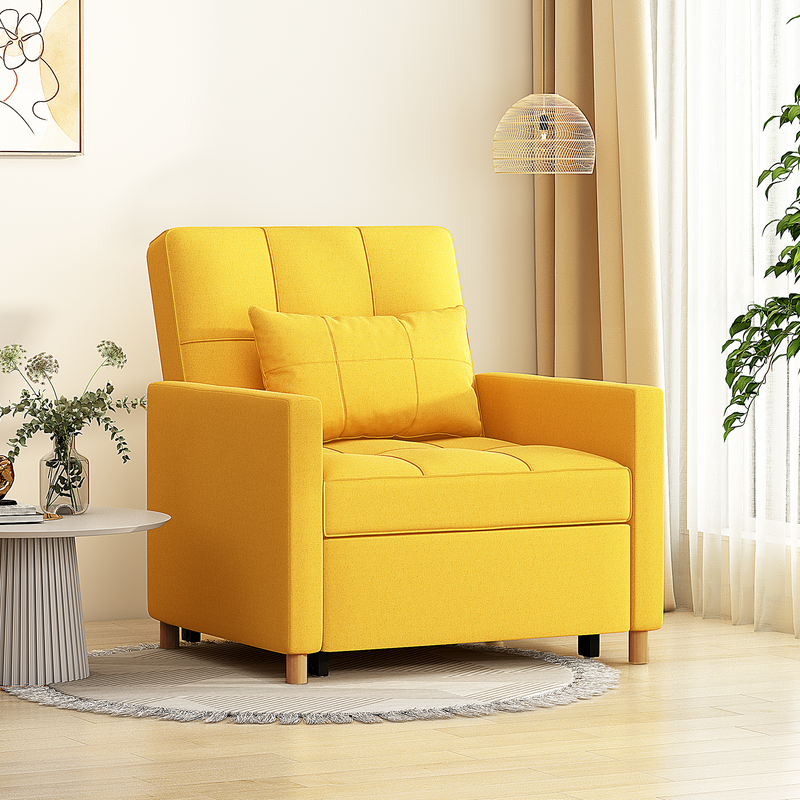 Pull Out Chair Bed Sleeper with Extra Pillow