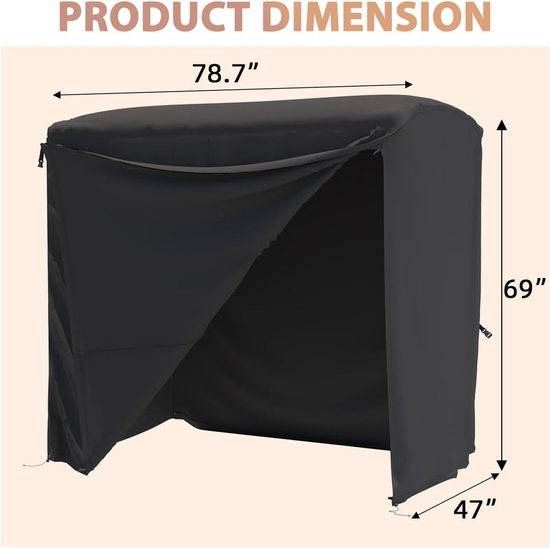 AECOJOY Outdoor Patio Porch Swing Covers Outdoor Furniture Covers Waterproof Swing Cover 3 Seater Patio Swing Cover, Black