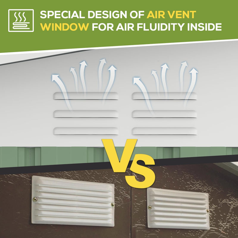 YODOLLA 5 x 3 ft. Outdoor Metal Steel Storage Shed with Sliding Roof & Lockable Door for Backyard, Garden,Green