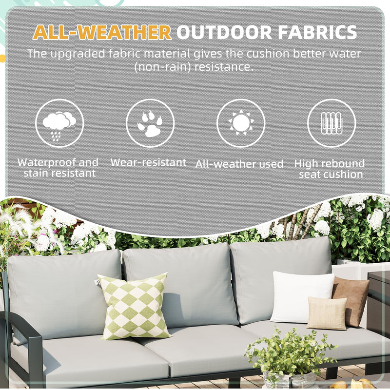 YODOLLA Outdoor Patio Furniture Sets with Two Storage Boxes Patio Furniture for Garden, Light Gray