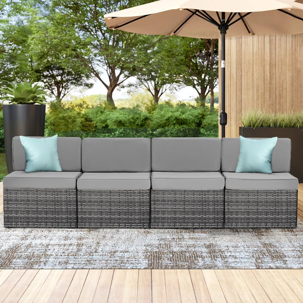 4 Piece Outdoor Patio Furniture Set,BGrey