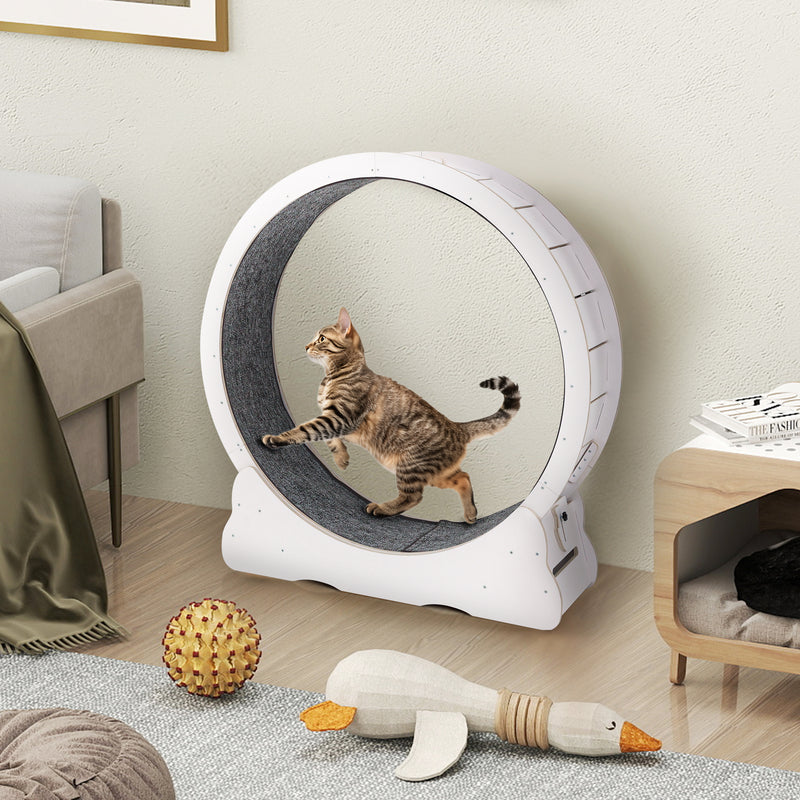 YODOLLA 45” Cat Treadmill Large XL Quiet Cat Exercise Running Wheel for Indoor Cats, White