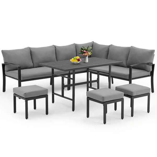 7 Pieces Metal Patio Furniture Sets on sale Patio,Grey
