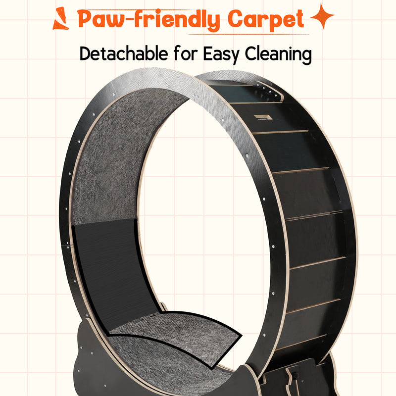 YODOLLA 45” Cat Treadmill Large XL Quiet Cat Exercise Running Wheel for Indoor Cats,Black