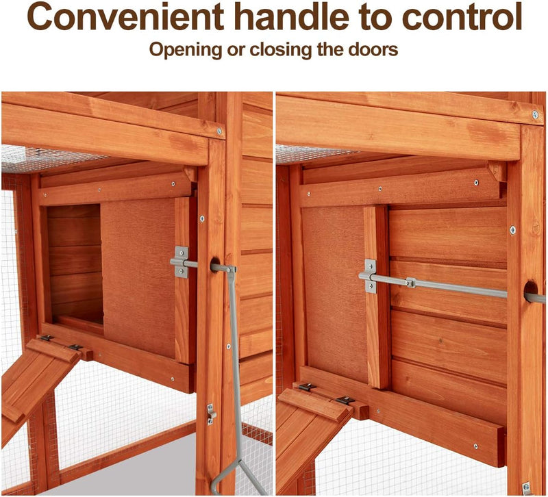 YODOLLA 123” Large Wooden Chicken Coop For 6 8 chickens Chicken Coop Clearance with Nesting Boxes