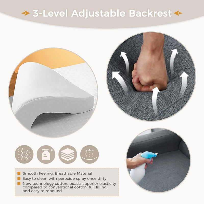 AECOJOY Sleeper Chair Bed 3 in 1 Sofa Bed for Adults Fold Out Sofa Convertible Reading Chair,Dark Grey