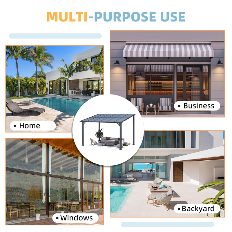 AECOJOY 8' x 14' Hardtop Gazebo Outdoor Aluminum Pergola For Garden, Patio, Backyard-Black