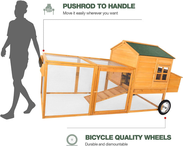 YODOLLA Chicken Coop 100" Wooden Large Chicken Cage with Run Chicken Coop for 6 8 Chickens,Chicken Run Hen House with 3 Nesting Boxes