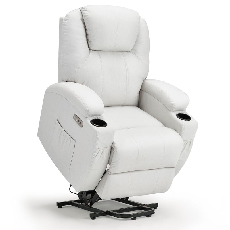 YODOLLA Danrelax Power Lift Chair Recliner Sofa for Elderly, Heavy Duty & Safety Motion Reclining Mechanism, 2 Side Pockets and Cup Holders, USB Ports,White