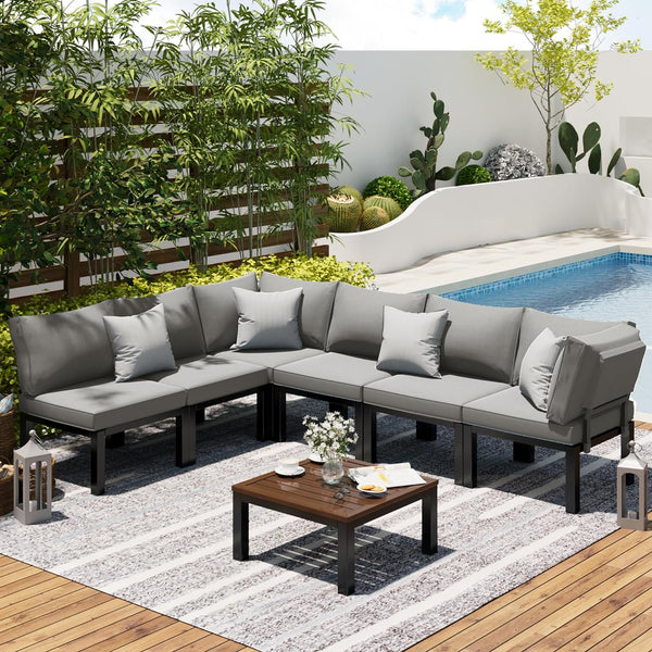 YODOLLA Outdoor Patio Furniture Set,grey