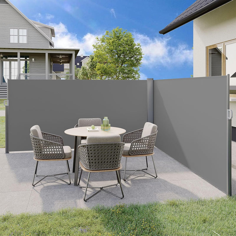 YODOLLA 236" x 63" Gray Polyester Outdoor Panel Privacy Screen